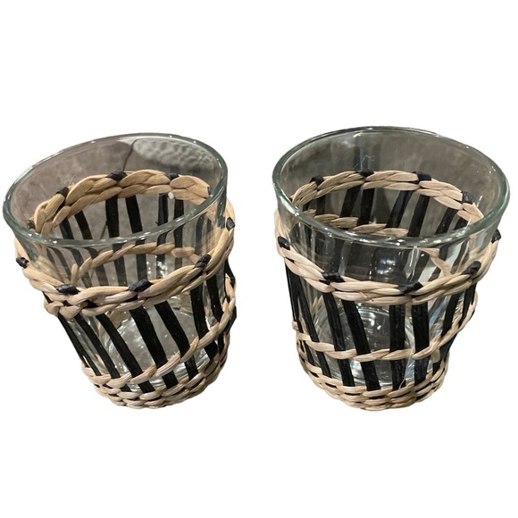 NWOT Target Iced Coffee Cups Glass Bohemian Boho Modern Cute Trendy Black Cream - Picture 4 of 7